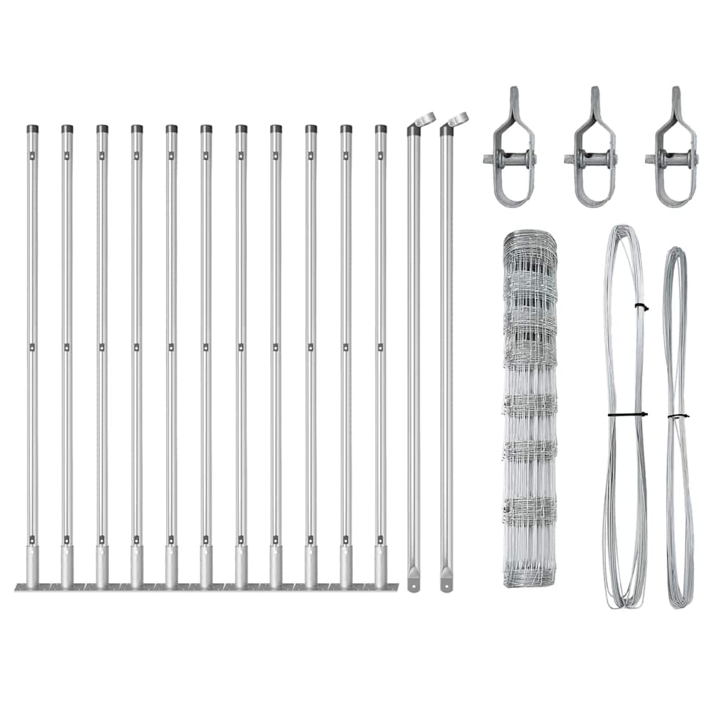 Wildzaun Silber 25 x 1 m Verzinkter Stahl